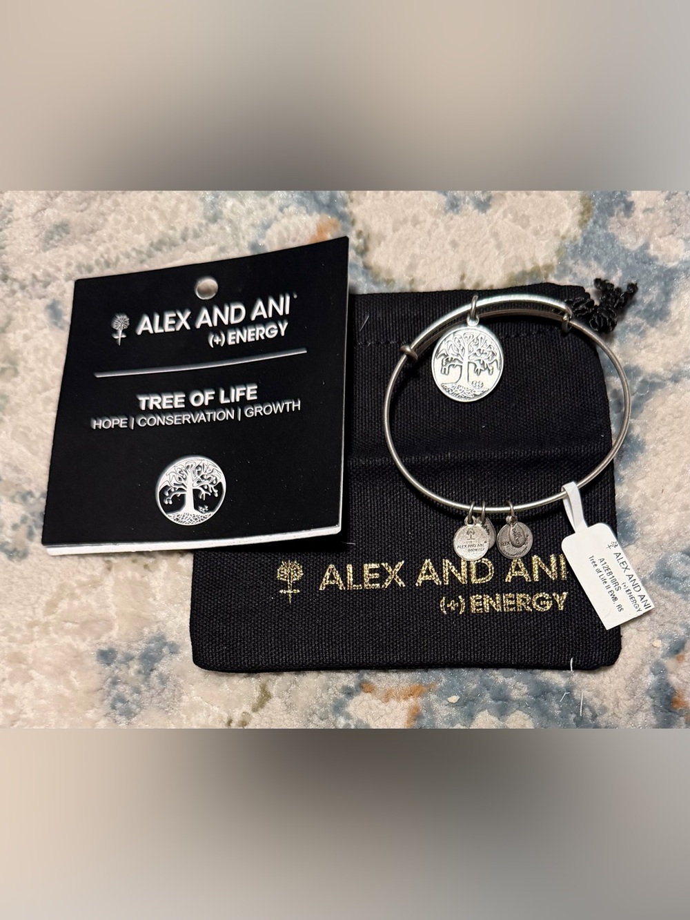 Alex and Ani Silver Tree of Life Expandable Bangle new